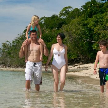 Family Beach Walk Green Island